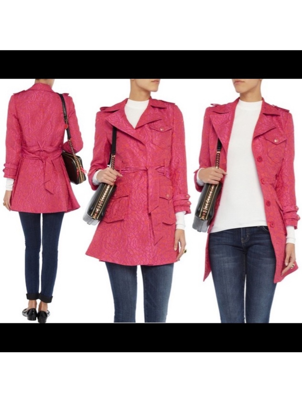 Alice + Olivia Jacquard Trench Coat | Parisian Statement Piece